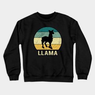 Llama At Sunset A Gift For Llama Lovers Crewneck Sweatshirt